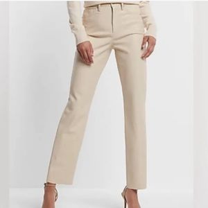 Express Super High Waisted Modern
Straight Leg Faux Leather Pants - cream 0R
